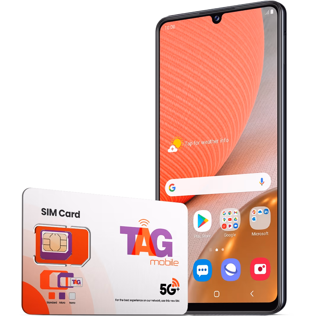 TAG Mobile smartphone and SIM card