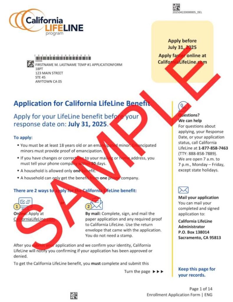 california lifeline application form pdf 1