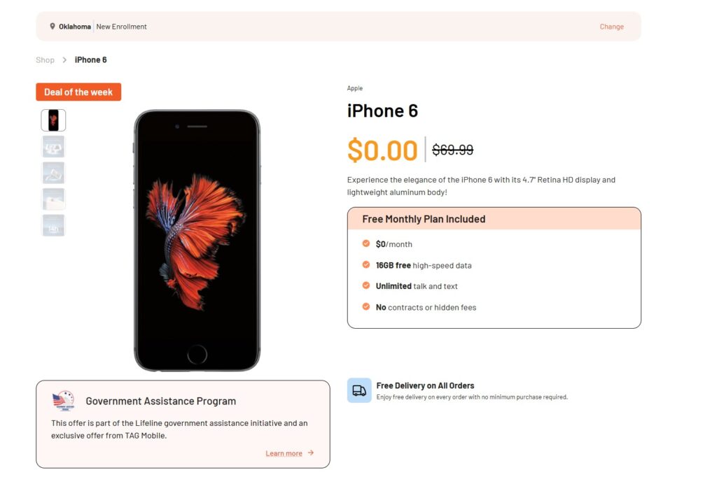 free iphone 6 tag mobile