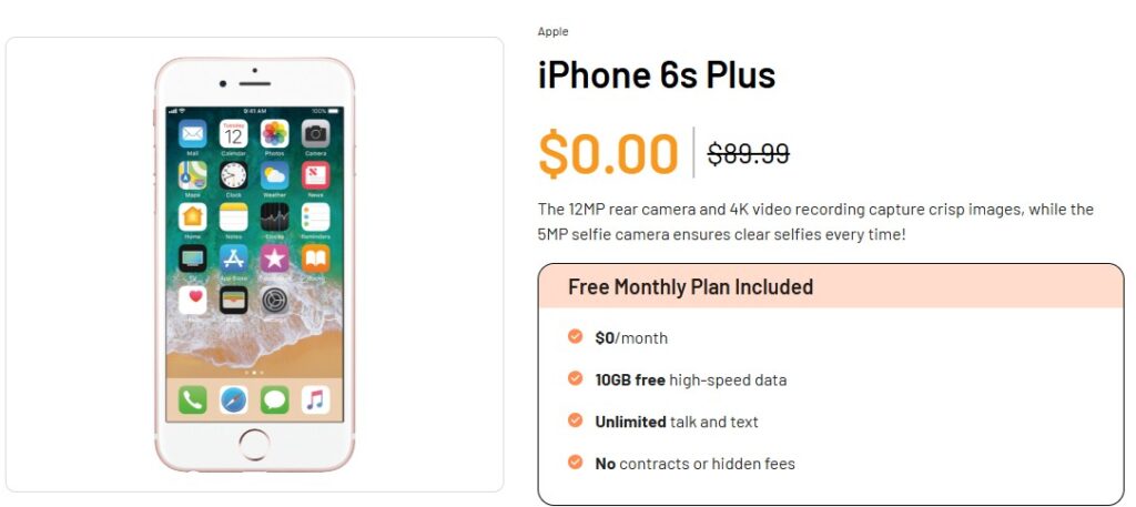 iphone 6s plus free phone tag mobile